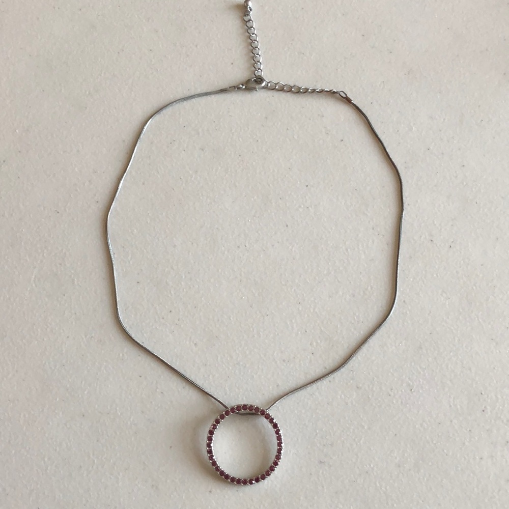 Purple Circle Pendant Neclace